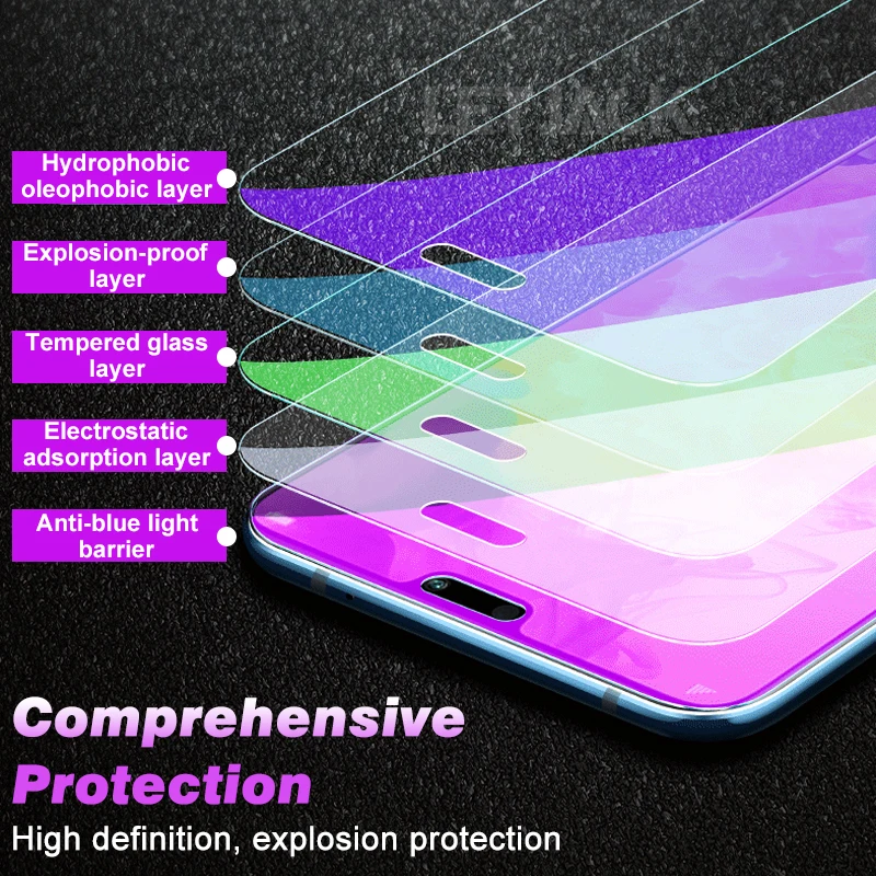 Защитное стекло закаленное 9H для Huawei P20 Lite Mate 10 Pro Honor 7x 9i 6A 8X Nova 3i 3e 2S|Защитные