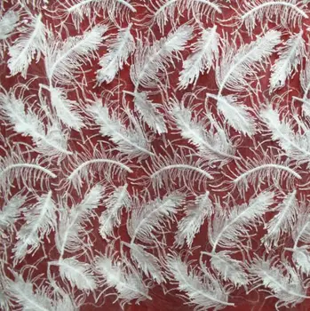 5Yards High Qulaity Sequined Feather Pattern Lace Fabric White African Cord Lace Embroidered Swiss Voile Lace Nigerian Wedding 5Yards High Qulaity Sequined Feather Pattern Lace Fabric White African Cord Lace Embroidered Swiss Voile Lace Nigerian Wedding
