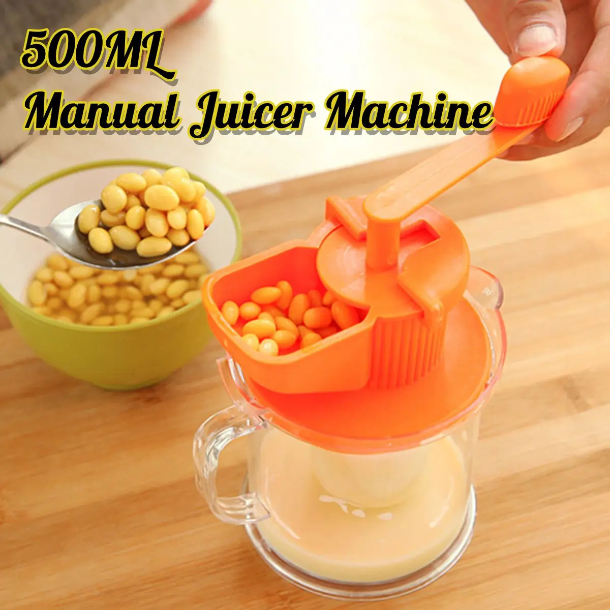 

Mini 400ml Manual Soybean Juicer Machine Soy Milk Maker Fruit Vegetables Hand Squeezer Food-grade Plastic Portable Lightweight