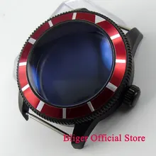46 мм чехол для часов с красной рамкой с Черным PVD покрытием 316L чехол из нержавеющей стали подходит для часов 2836