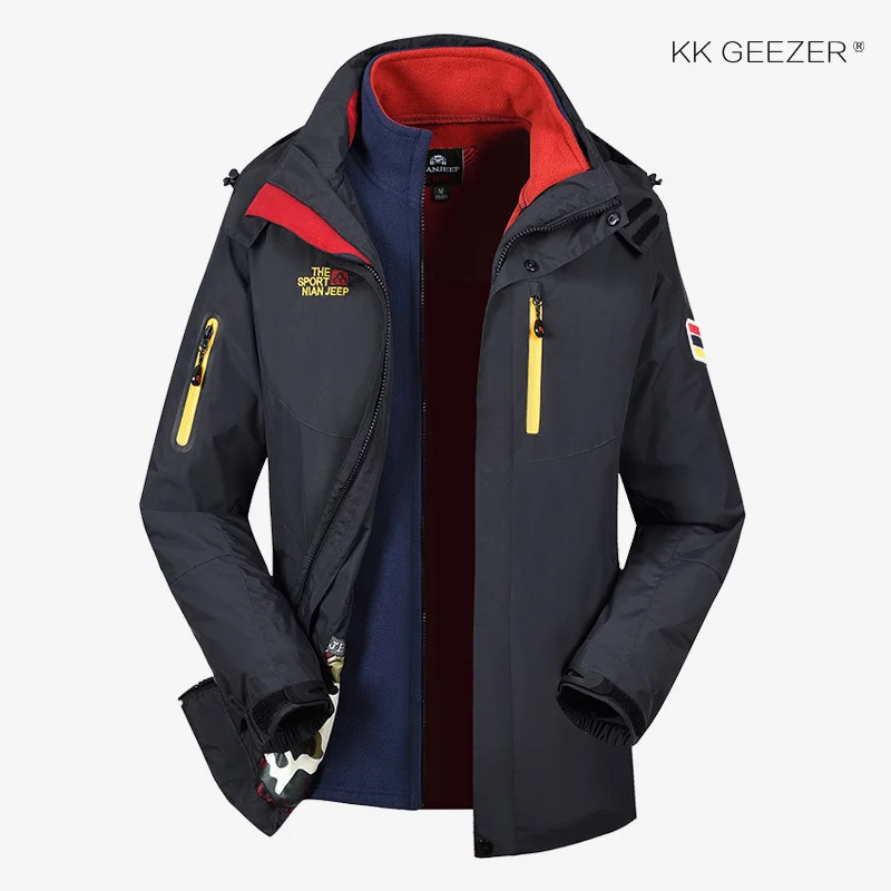 2 в 1 куртка мужская зимняя куртка водонепроницаемая софтшелл M-5XL ветрозащитная военная куртка размера плюс Толстая флисовая парка свободное ветрозащитное пальто