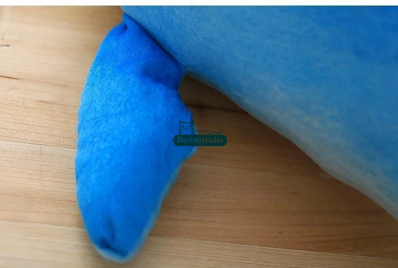 Dorimytrader NEW Lovely 120cm Big Simulated Animal Dolphin Plush Pillow Doll 47'' Soft Stuffed Blue Cartoon Dolphins Kids Play Toy DY60132 (3)