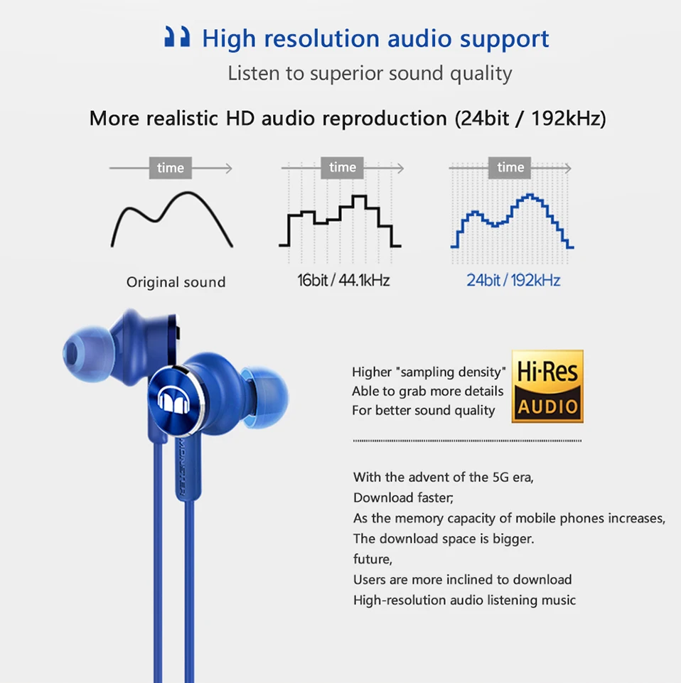 Original Huawei Honor Monster 2 Earphone AM17 3.5mm In-Ear Earbud  With Microphone Pure Monster Sound Wire Control 1.1m Headset (5)