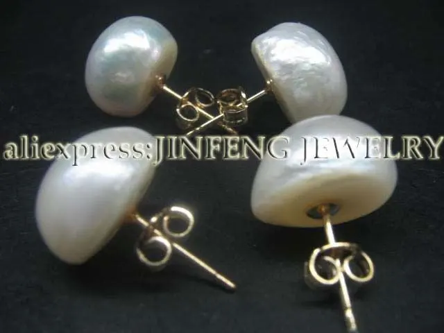 Барокко 12-14 мм БАРОККО жемчужные серьги-гвоздики 925 серебро