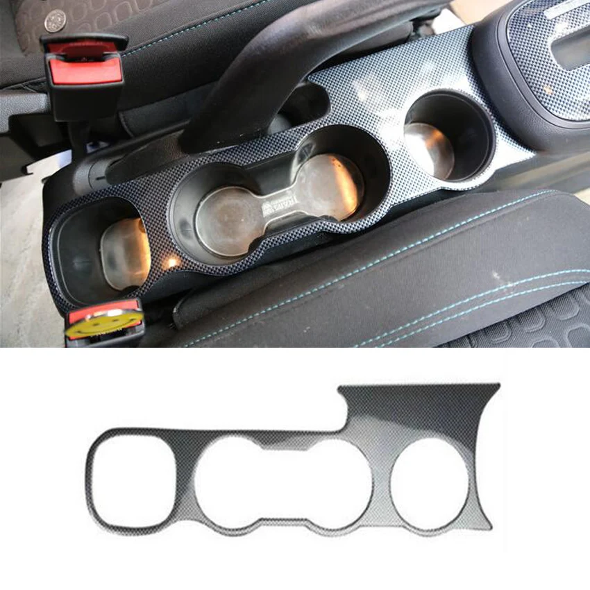 Углеродное волокно черный Автомобильный передний держатель для стакана воды рамка автомобильный стикер для Шевроле Trax