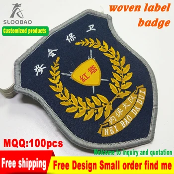 

customized personalized woven label garment tag with own logo sew name tags for clothing Lock edge MAGIC TAPE badge insignia