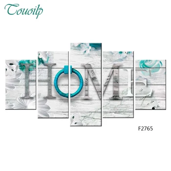 

Full Square&round 5d Diamond Painting Landscape"Home sweet Home" Combination Embroidery Cross Stitch Mosaic Home Decor 5pcs/set