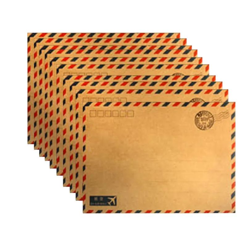 

10 Sheet Hot Coffee kraft Air Mail Envelope Postcard Stationary Storage Paper Kraft Paper Office Supply Home Supply Envelope