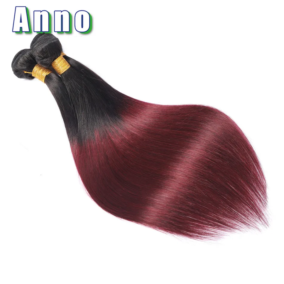 Annowig Straight Ombre Burgundy Hair Bundles Brazilian Hair Weaves 10\ Annowig Straight Ombre Burgundy Hair Bundles Brazilian Hair Weaves 10\