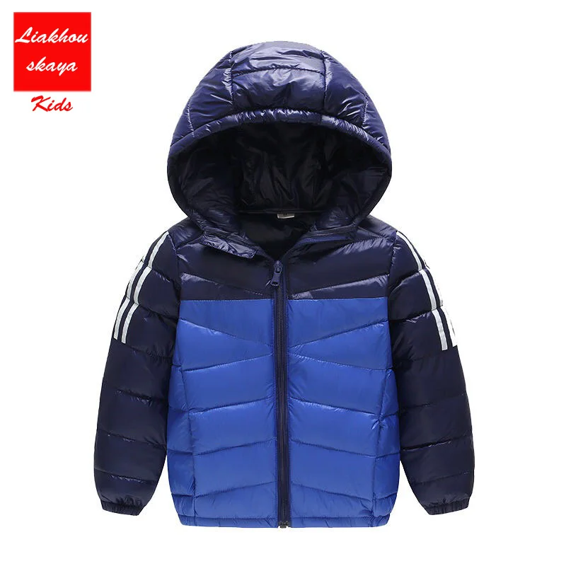 Liakhouskaya/Новинка года; детские зимние пуховики для девочек; Осенняя теплая куртка с капюшоном для маленьких мальчиков; детская парка; верхняя одежда - Цвет: Blue Coat