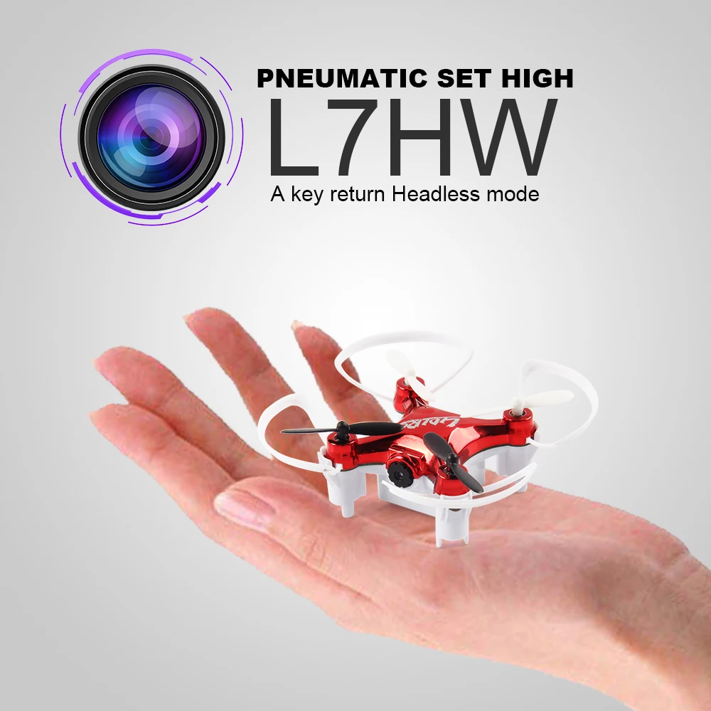 Мини L7R Wi-Fi в режиме реального времени 0.3MP FPV Камера RC Quadcopter с комплект высота режим Headless режим красный + 3D VR очки