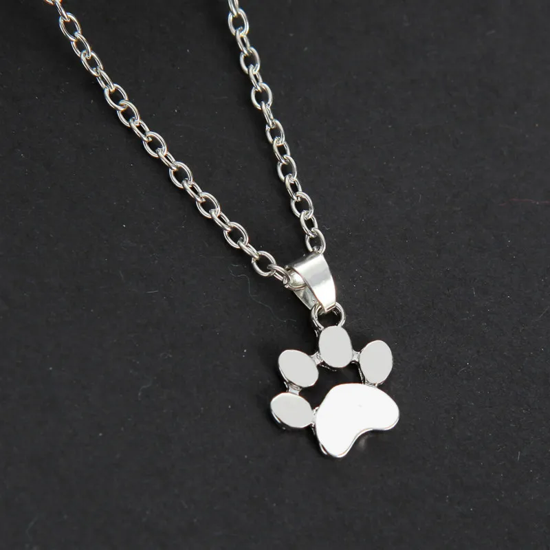 

Fashion Cute Pets Dogs Footprints Paw Chain Pendant Necklace Necklaces & Pendants Jewelry for Women Sweater necklace