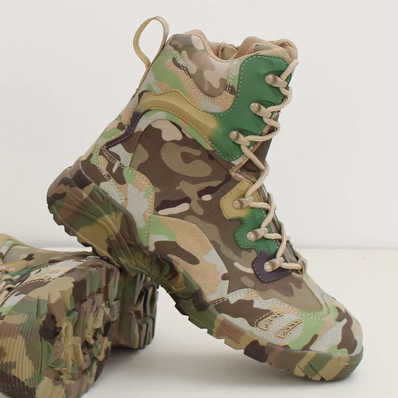 

Army Male Commando Combat Desert Winter Outdoor Hiking Boots Landing Tactical Military Shoes