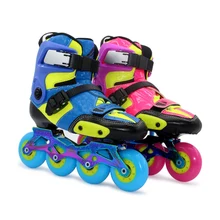 Дети углерода волокно роликов обувь для детей Профессиональные коньки конкурс синий розовый Размеры S, M, l 30-38 FSK слалом для SEBA