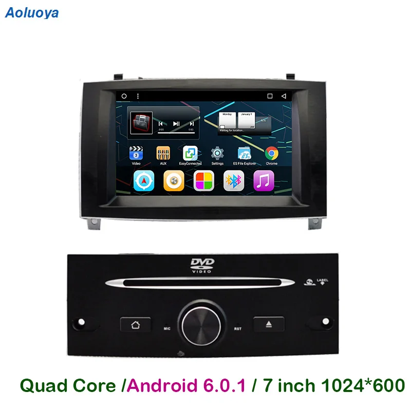 Discount Aoluoya Quad Core Android 6.0 CAR DVD PLAYER  For Peugeot 407 2004-2008 2009 2010 2011 2012 Audio Radio GPS Navigation head unit 0