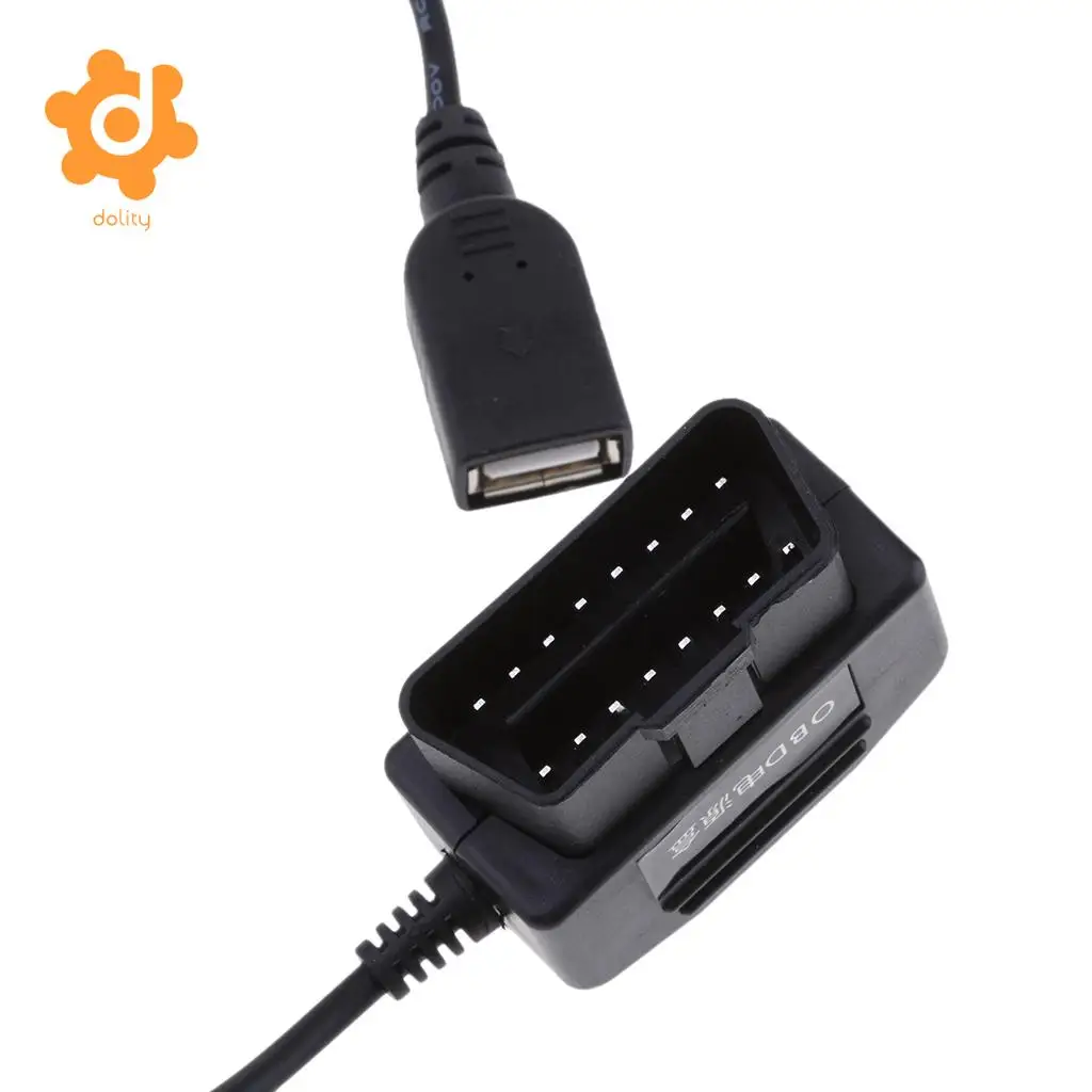 dolity 12V/36V to 5V/2A Car Power Inverter USB Female OBD Step Down Cable DVR GPS
