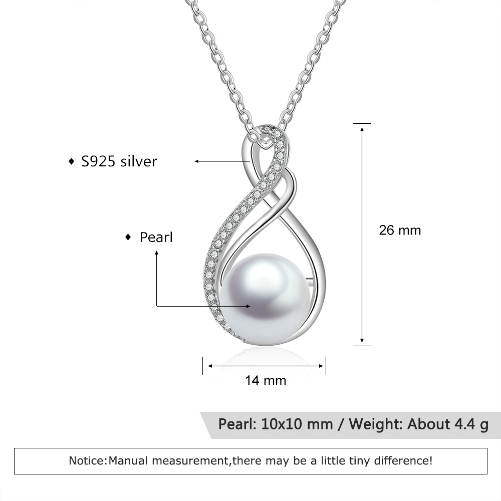 925 серебряная капля воды ожерелье с цирконием женская элегантная жемчужная подвеска ожерелье подарок для матери(JewelOra NE103196