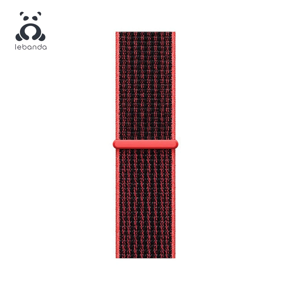 Lebanda Sport loop для apple watch 5, 4, 3, 2, 1, ремешок для iwatch 38, 40, 42, 44 мм, тканый нейлоновый ремешок, Аляска, синий - Цвет ремешка: Crimson Black