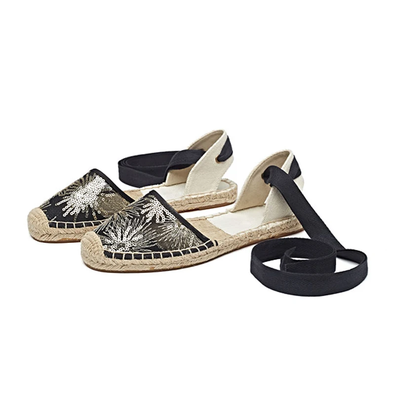 Canvas Summer Women's Espadrille Sandals Flats Ankle Strap Hemp Bottom Fisherman Women Shoes For 2018 SpringAutumn Women Loafer (4)