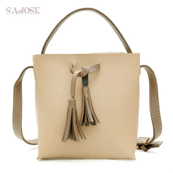 

Women Crossbody Bags Shoulder Totes Bag Female PU Leather Tassel Bucket Handbag Ladies Fashion Flap Messenger Bags Drop Shipping