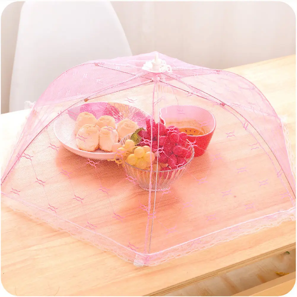 Food Meal Cover Table Tent Umbrella Collapsible Cake Covers Lace Mesh