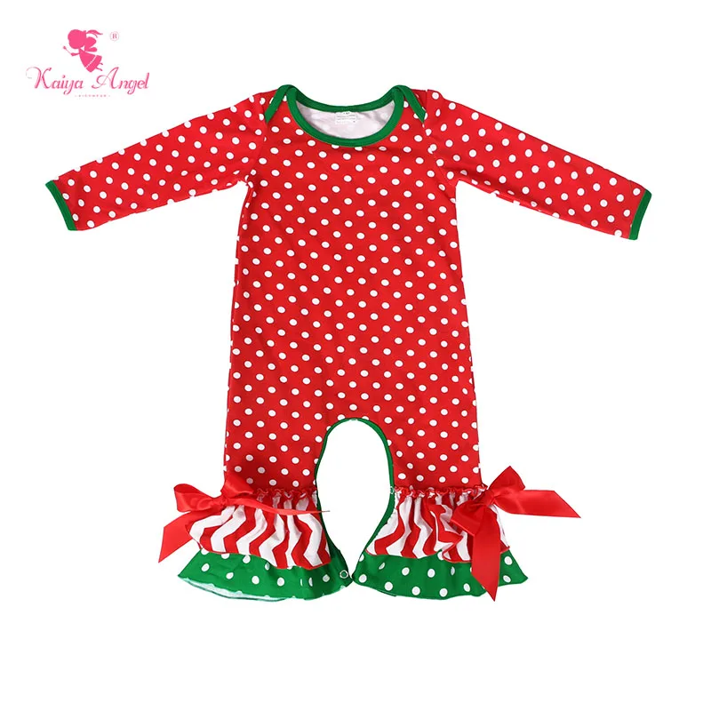 Kaiya Angel Baby Girl Rompers Christmas Long Sleeve Cotton Romper