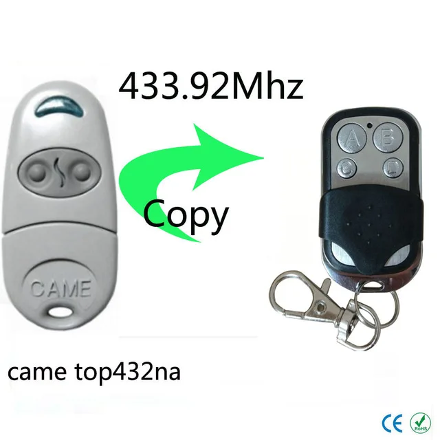 

Copy CAME TOP432NA Duplicator 433.92 mhz remote control Universal Garage Door Gate Fob Remote Cloning 433mhz Transmitter
