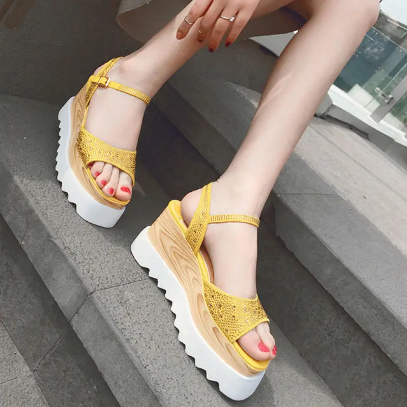 2017 summer women thick sole platform high heels sandals shoes (13)