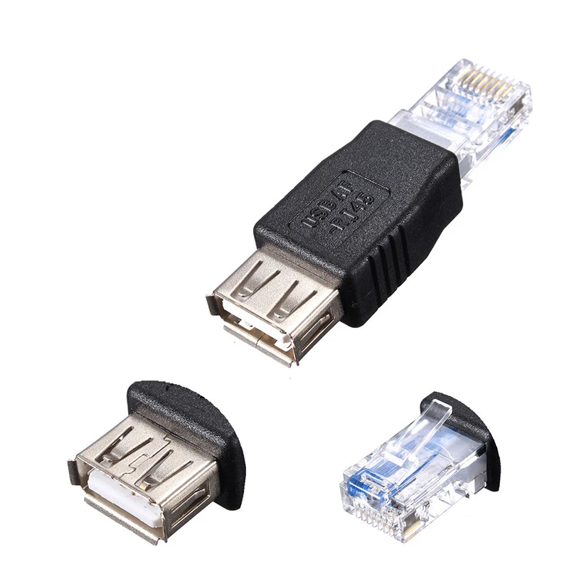 USB A мама к Ethernet RJ45 папа адаптер разъем маршрутизатор адаптер Черный