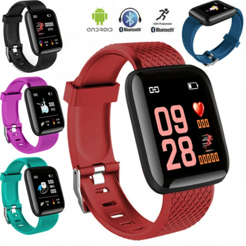 

116 plus Smart Bracelet Blood Pressure Waterproof Fitness Tracker Watch Heart Rate Monitor Pedometer Smart Band Women Men