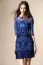 ElaCentelha Brand Dress Summer Women High Quality Embroidery Chiffon Patchwork Hollow Out Dress Mini Slim Women's Office Dresses