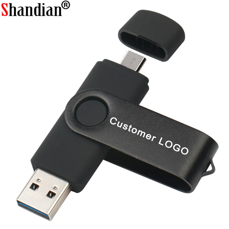 

SHANDIAN customer LOGO OTG USB Flash Drive 4GB 8G 16GB 32GB 64GB pendrive for Android Smart Phone Metal OTG USB 2.0 memory stick