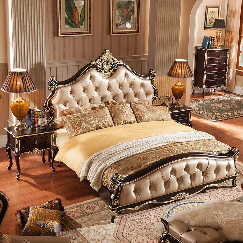 American bed wood bed double bed 1.5 1.8 m bed princess marry Cheap