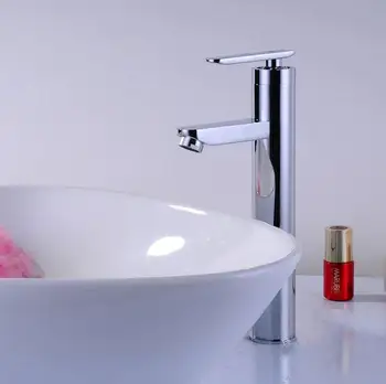 

Good Quality Modern Promotion Chrome Finish Brass Deck Mounted Waterfall Bathroom Basin Faucet Sink Mixer Tap single hand H5428