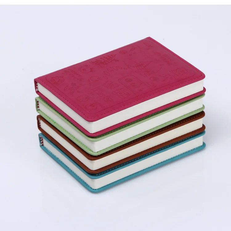 

2017 A6 120 Sheets Cute Cartoon Pattern Dazzling Faux Leather Notebook Candy Color Diary Journal Record Office School Supplies