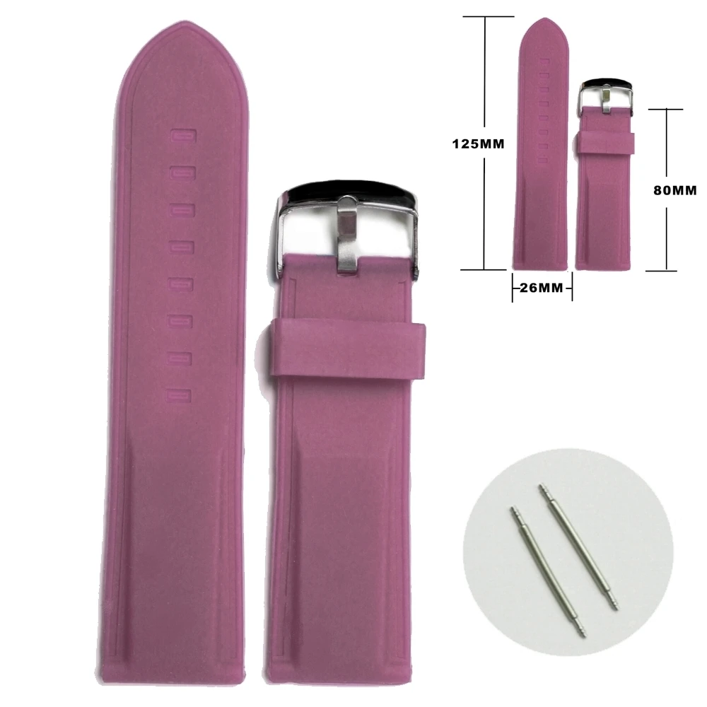 

26mm Fashion Voilet Silicone Jelly Rubber Ladies Watch Band Straps WB1054D26JB