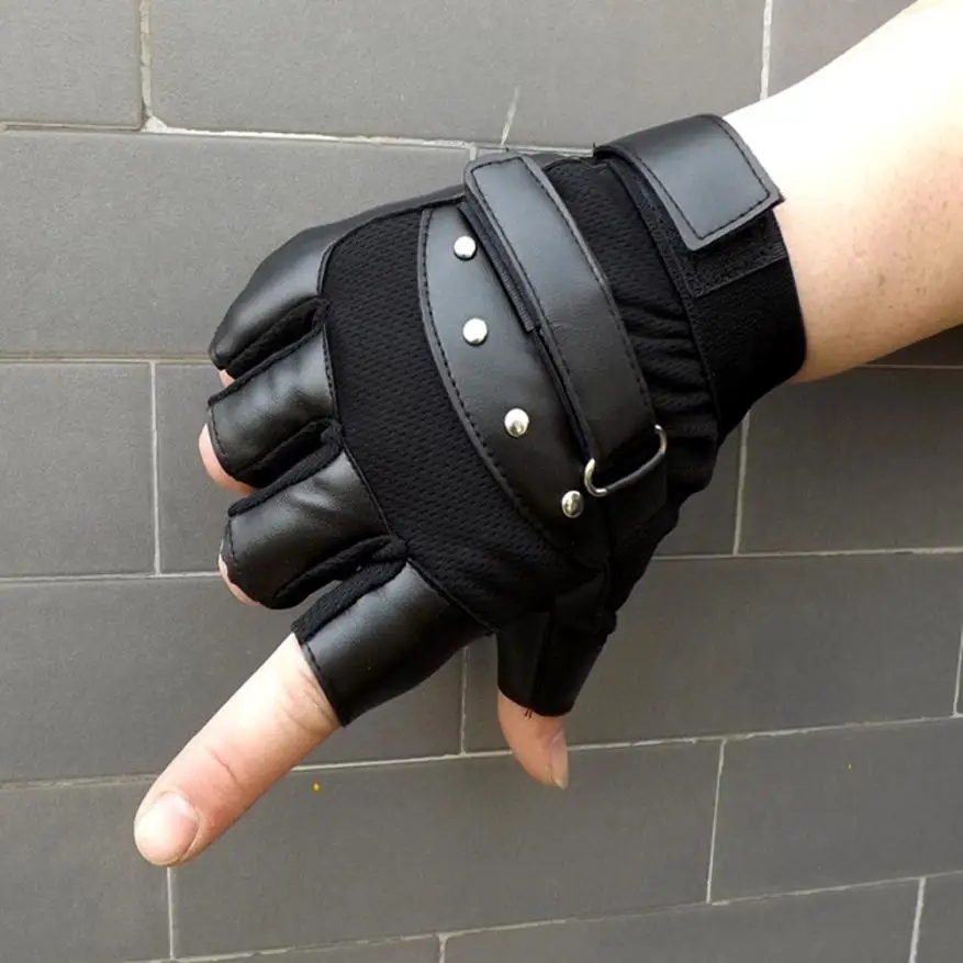Перчатки для велоспорта мужские кожаные велосипедные перчатки с половинным пальцем Мужская мягкая для фитнеса спортивные горные походные перчатки на открытом воздухе Apr20