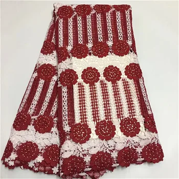 

Wholesale Price African Swiss Voile Lace High Quality African Guipure Lace Fabric With Stones Embroidered Lace Fabric For Party