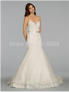 2015 New Arrival Mermaid Bridal Gowns Sexy Backless Applique Belt Lace See through Maxi Dress Top Quality Wedding Dresses | Свадьбы и