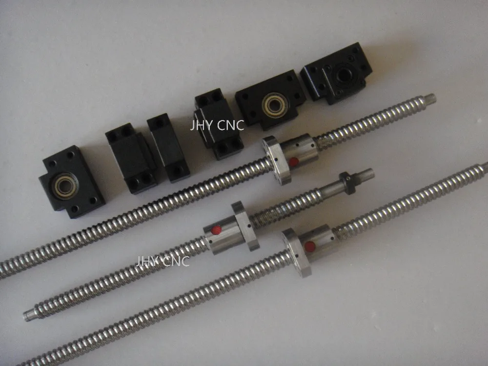 

3 anti backlash 20mm ballscrew RM2005-353/653/853mm-C7+BK/BF15 bearing CNC set