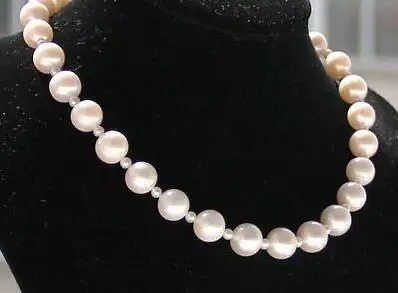 

free shipping 18inch 8-9MM NATURAL SOUTH SEA WHITE PEARL NECKLACE