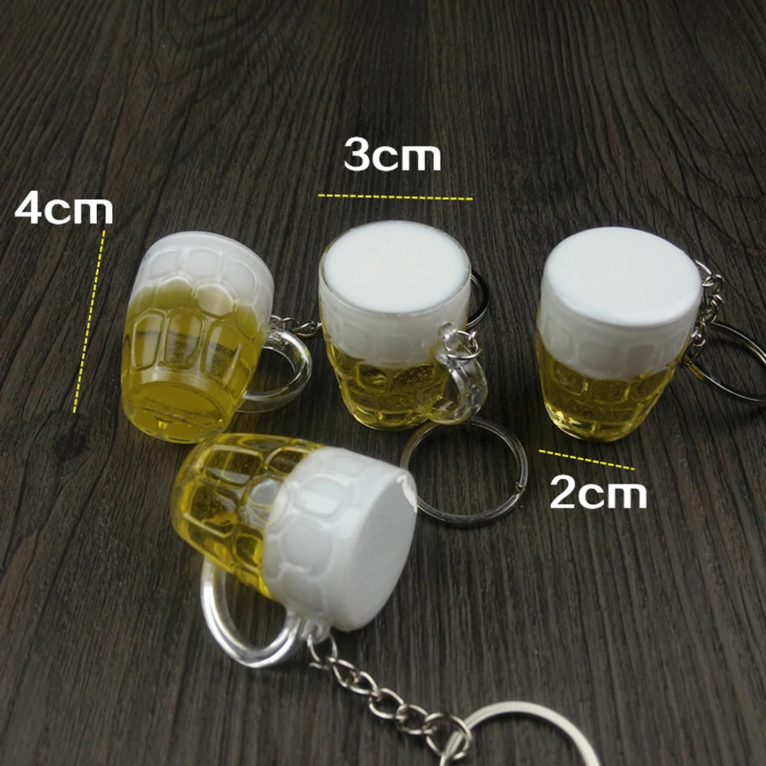 

Hot Sell Outdoor Resin Beer Cups Simulation Food Handicraft Keychain For Car Bag Key Rings Pendant Accessories Gift
