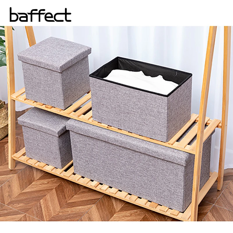 

Baffect Storage Stool Cotton Linen Storage Box For Clothing Toy Books Sundries Home Organizer Storage Sofa Stool Storage Boxes