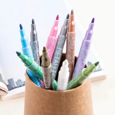 

10 pcs Metallic colors Paint Marker pen art marker Painting Scrapbooking DIY Album Drawing artist