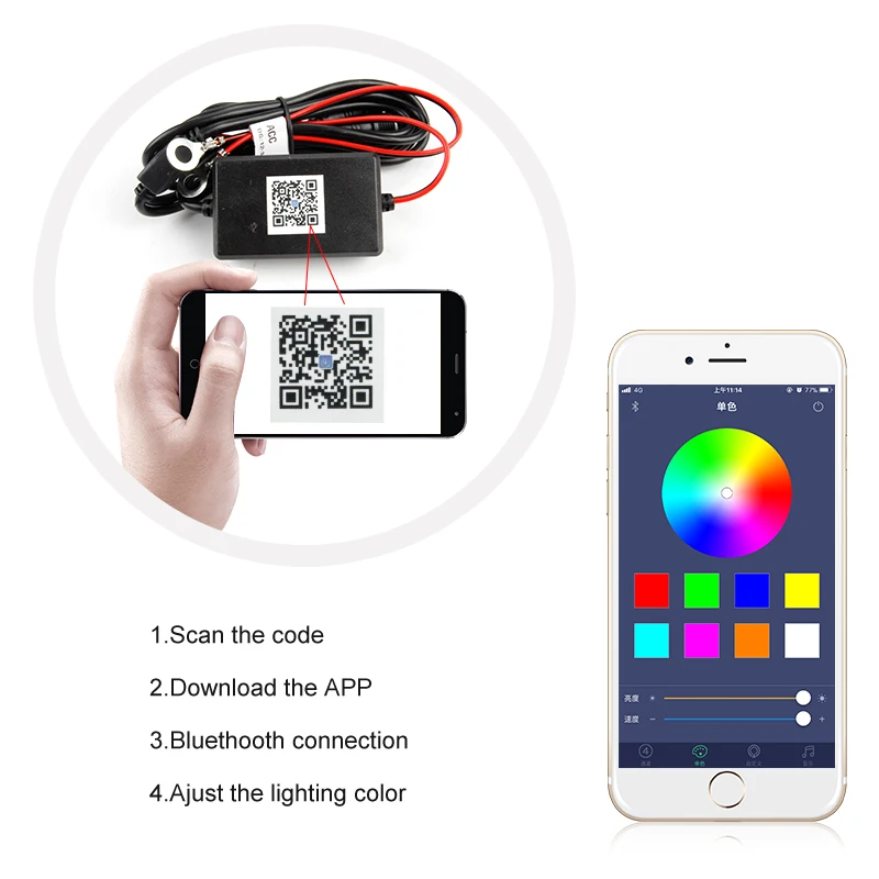 OKEEN RGB H4 H7 H11 Светодиодный H1 H3 9005 9006 головной светильник лампы приложение Bluetooth