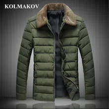 Новое поступление мужские парки с отложным воротником Зимние куртки мужские хлопковые хорошее качество Короткие повседневные пальто Homme размера плюс M-3XL
