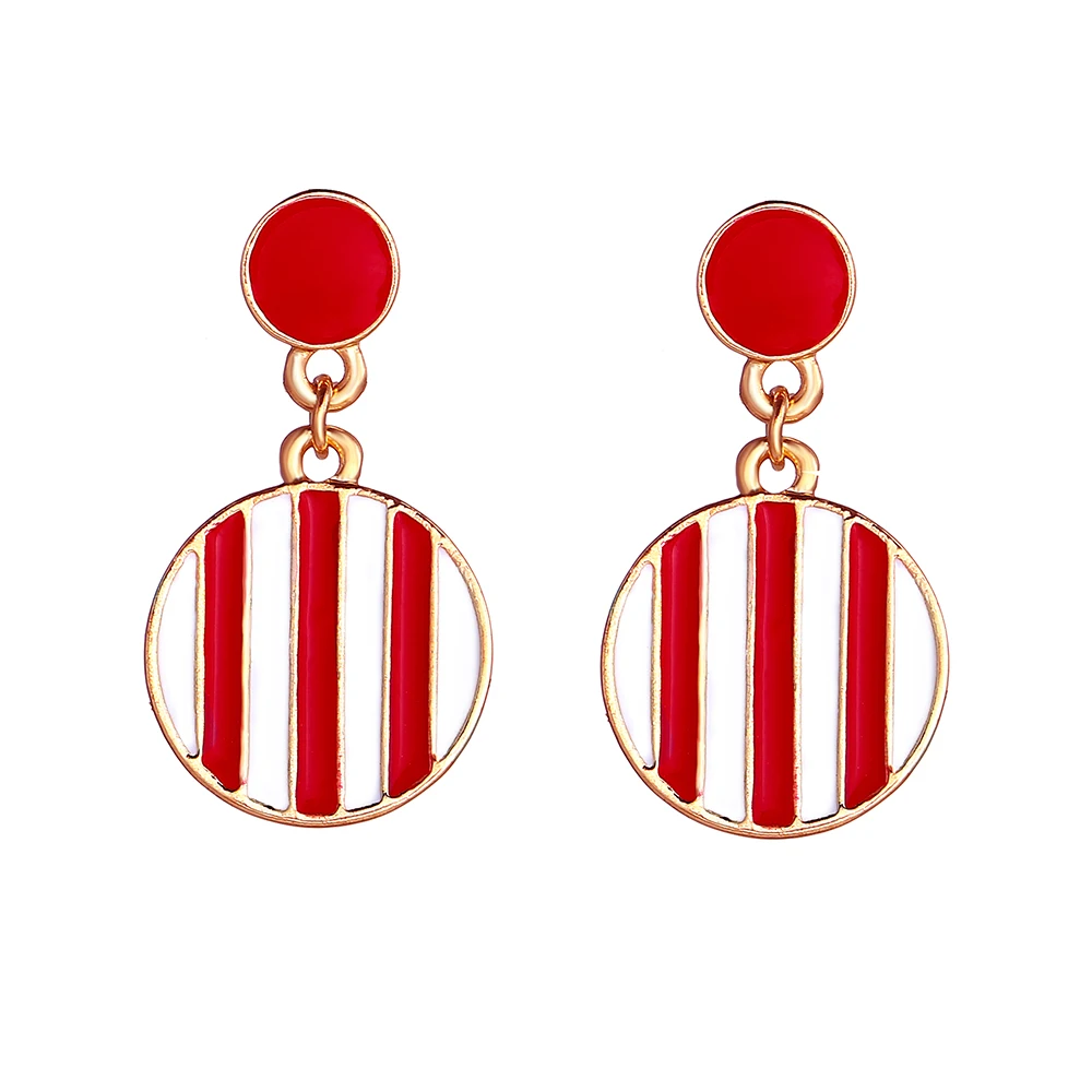 Fashion Round Dangle Earrings For Women 2018 New Yellow Red Black Blue Geometric Drop Earring Female Brincos Statement Jewelry