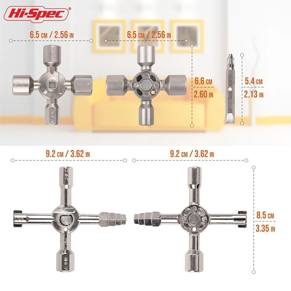 Hi-Spec 10 in 1 Universal Cross Key Plumber Key Magnetic Triangle Square Wrench Radiators for Elevator Train Cabinet Multitool Hi-Spec 10 in 1 Universal Cross Key Plumber Key Magnetic Triangle Square Wrench Radiators for Elevator Train Cabinet Multitool