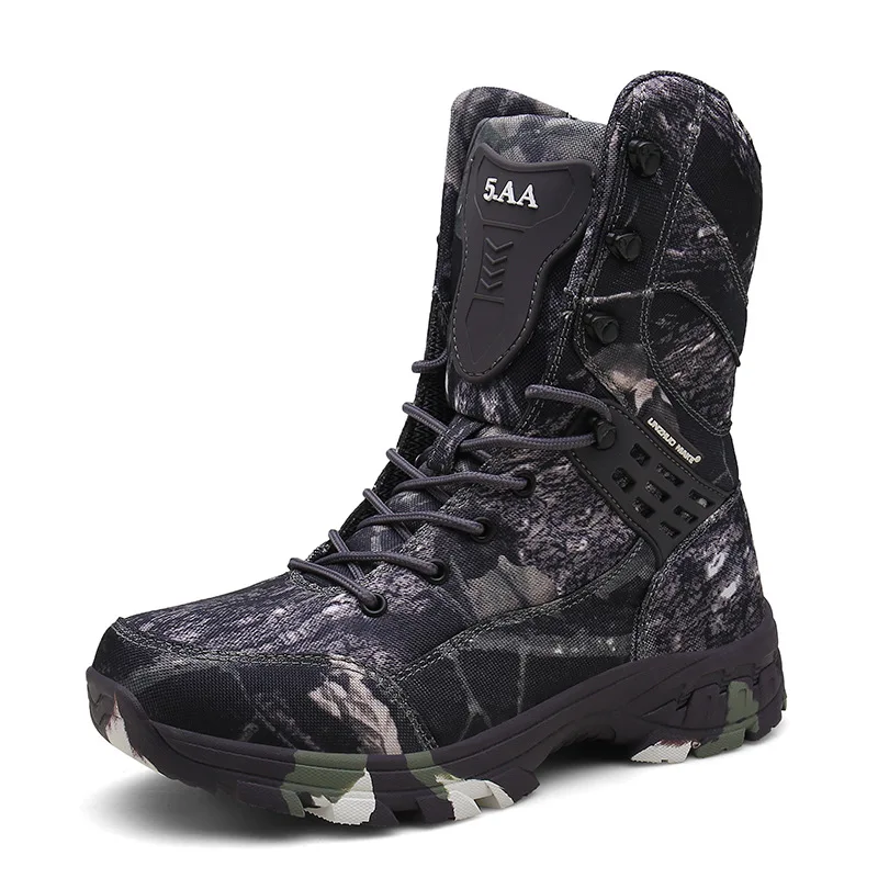 

OUDINIAO New Waterproof Men Tactical Military Boots Desert Boots Hiking Camouflage High-top Desert Men's Boots Fashion Work Men'