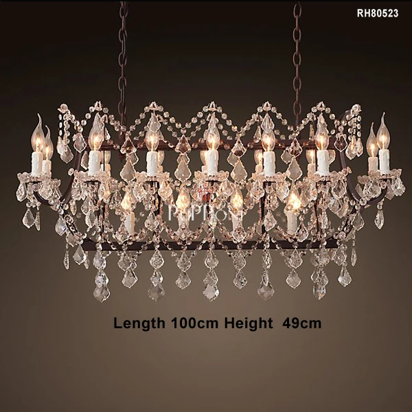 Us 395 5 C Rococo Iron Clear Crystal Rectangular Chandelier In Chandeliers From Lights Lighting On Aliexpress Com Alibaba Group